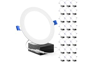 SUNCO LIGHTING Sunco 24 Pack Recessed Lighting 6 Inch LED, Canless Ceiling Lights Slim with Junction Box, 850 LM, 14W (100W Equivalent), 6000K Daylight Deluxe, Dimmable, Wafer Thin, 50000 Lifetime Hours ETL.