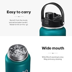 Half Gallon Insulated Water Bottle with 2-in-1 Lid