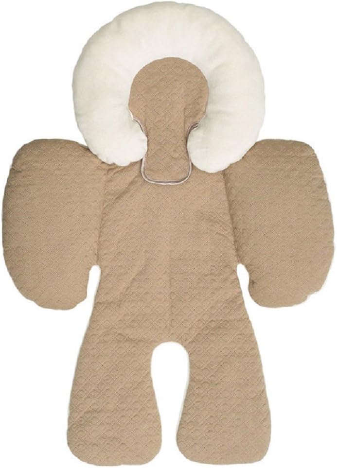 Two-Sided Infant Baby Stroller Car Seat Head and Neck Support Cushion (Khaki)