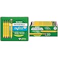 Ticonderoga My First Short Triangular Wood-Cased Pencils, 36 Count Golf Pencils, Pre-Sharpened, With Erasers, 72 Count