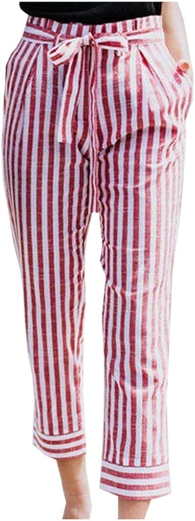 striped stretchy pants