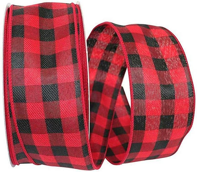 Download Floral Bows Craft 400 Inch Red Black Wired Flannel Buffalo Edge Ribbon For Christmas Crafts Decoration Gift2u Plaid Ribbon Yellowimages Mockups