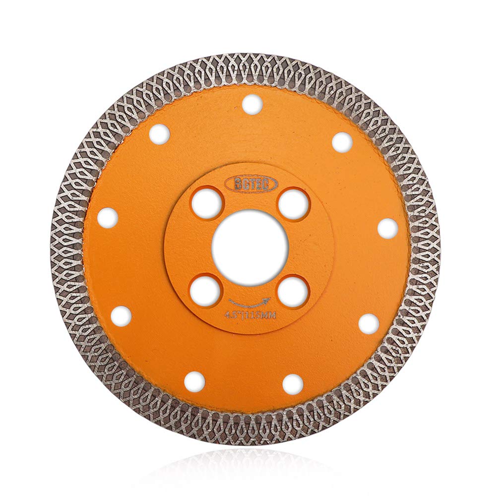 BGTEC Diamond Porcelain Saw Blades,115mm X Mesh Turbo Tiles Blades 22.23mm Bore for Porcelain Tile Granite Marbles Cutting Disc