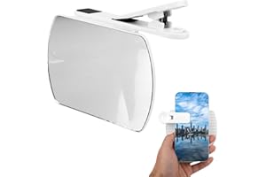 Phone Camera Reflector, 110 Degree Adjustable Smartphone Camera Mirror Reflection Clip with Storage Case and Cleaning Cloth f