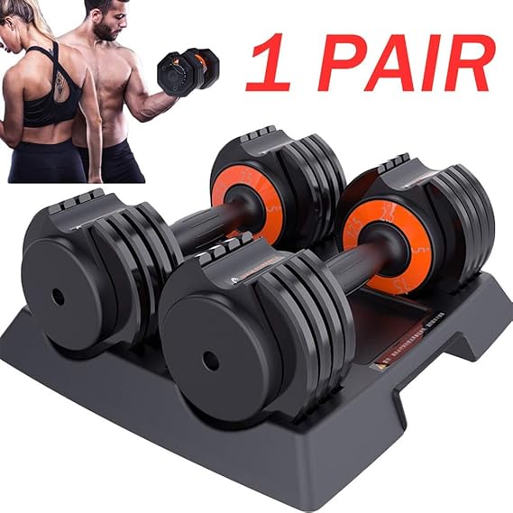 Pro Dumbbell Set Upto 50Kg Weight Adjustable Detachable Dumbbell with