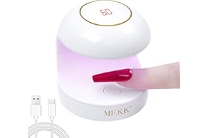 MEKK Mini UV Light for Gel Nails, LCD UV Light for Nails 18W One Finger UV LED Nail Lamp Type-c UV Nail Lamp Innovative LED Nail Lamp Professional Nail Dryer for Nail Art（White）