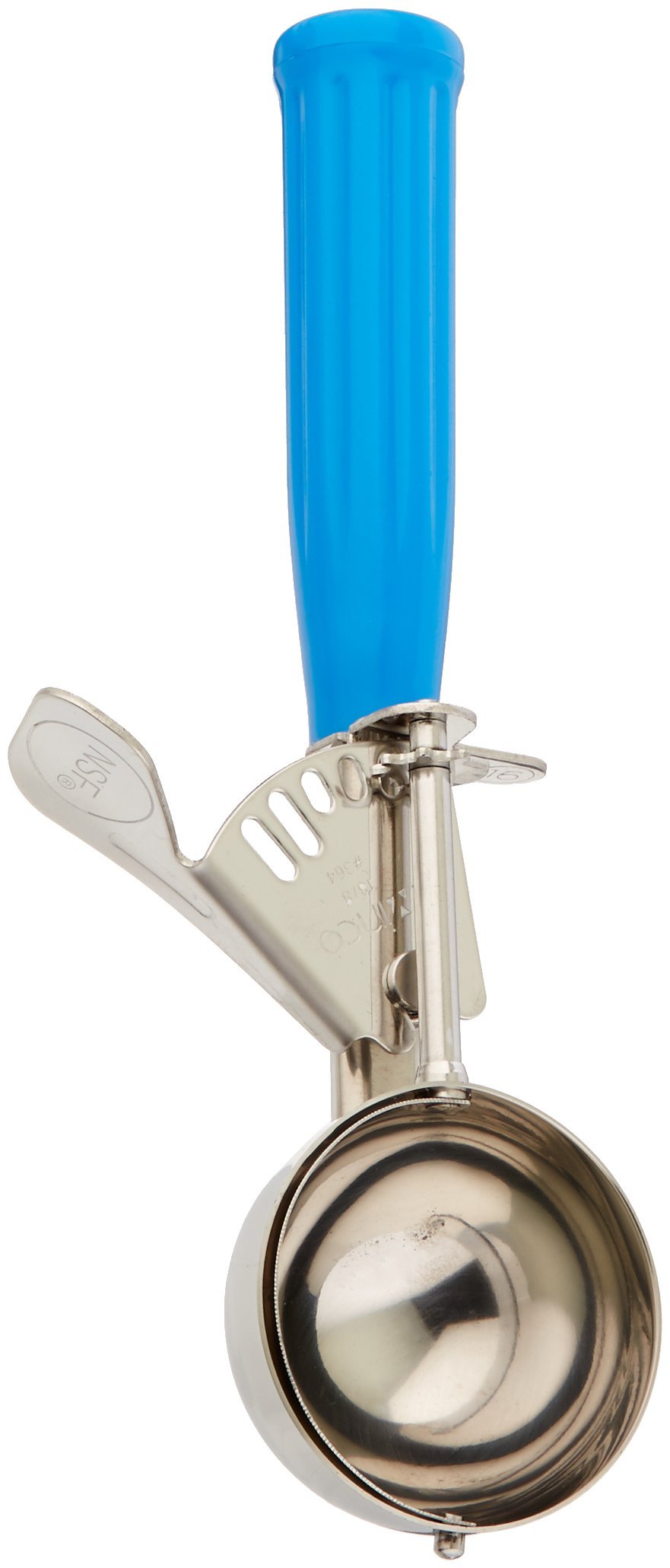 Winco No.16 Ice Cream Disher with Plastic Handle, Size 16, 2 3/4 oz Capacity, Blue, Stainess Steel