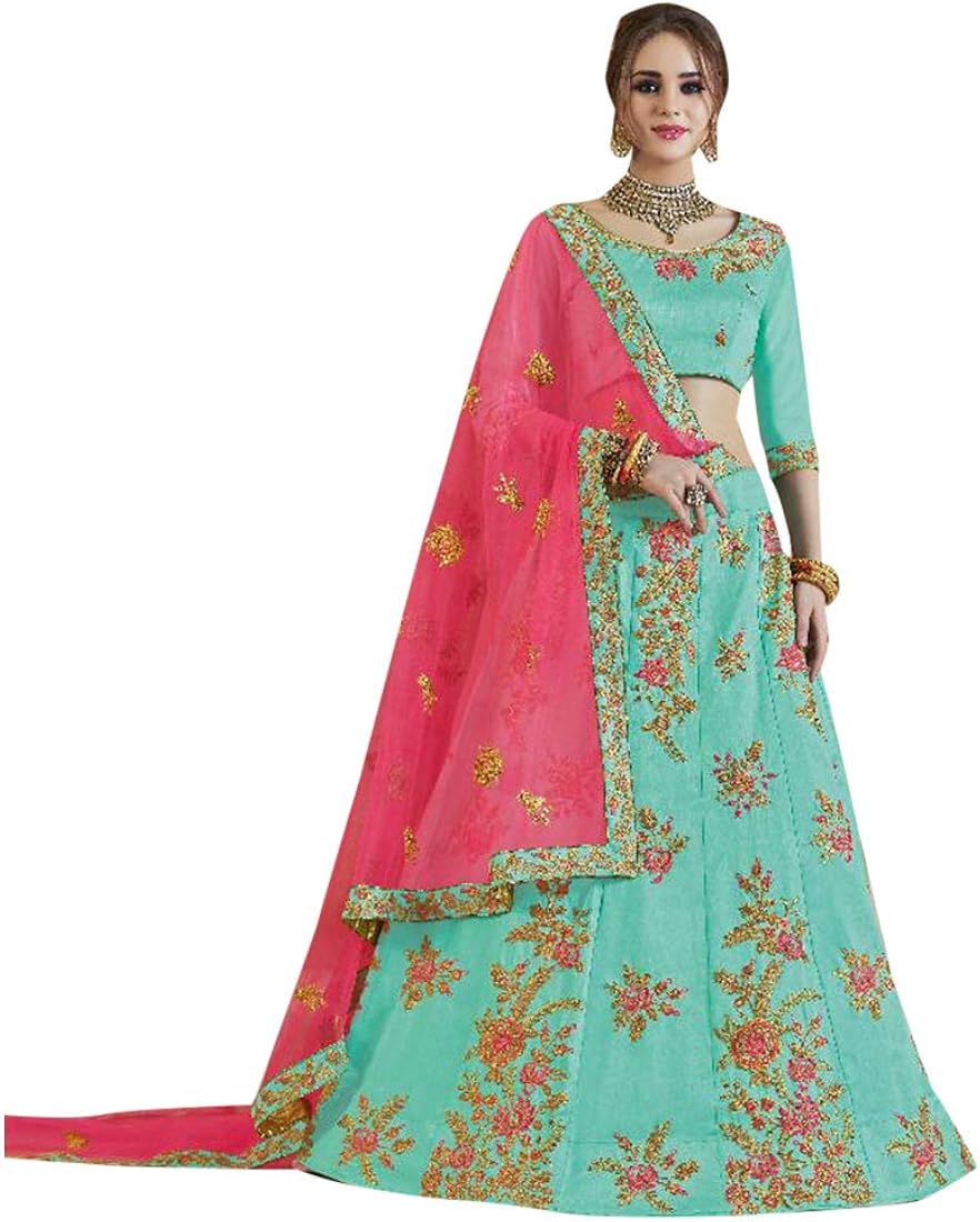 sky blue ghagra