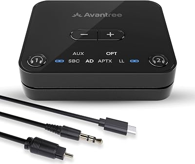 Avantree Audikast 3 Bluetooth 5.3 Transmitter for TV Optical AUX Dual Link 100ft