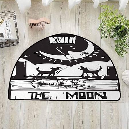 Amazon Com Despkonmats Moon Sofa Area Rug Brown White Drawing