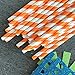 Stripe Paper Straws - Party Supply - Orange White - 7.75 Inches - Pack of 100 - Outside the Box Papers Brand