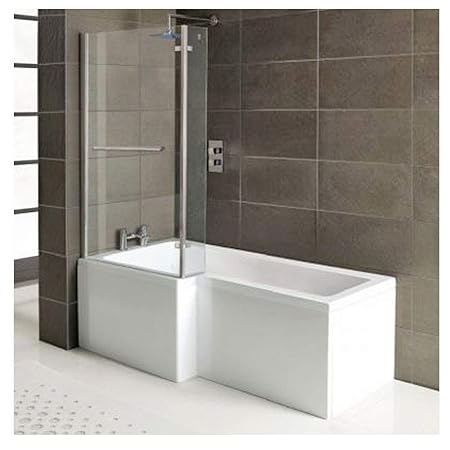 Badewanne SYNA Links + Duschkabine + Wannenschürze + Ablaufgarnitur + Wannenfüße