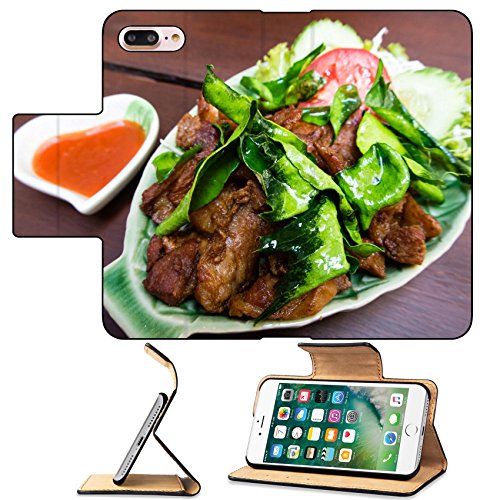 Luxlady Premium Apple iPhone 7 Plus Flip Pu Leather Wallet Case iPhone7 Plus 34313438 KOH MOO TOD KLUAR Deep fried necked pork with salt