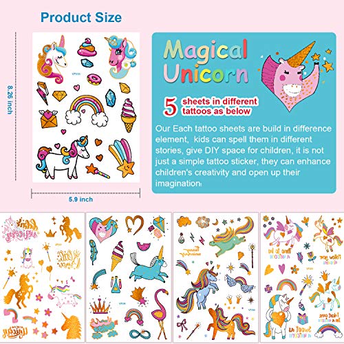 2 Unicorn+Supplies+Temporary+Decorations+Birthday