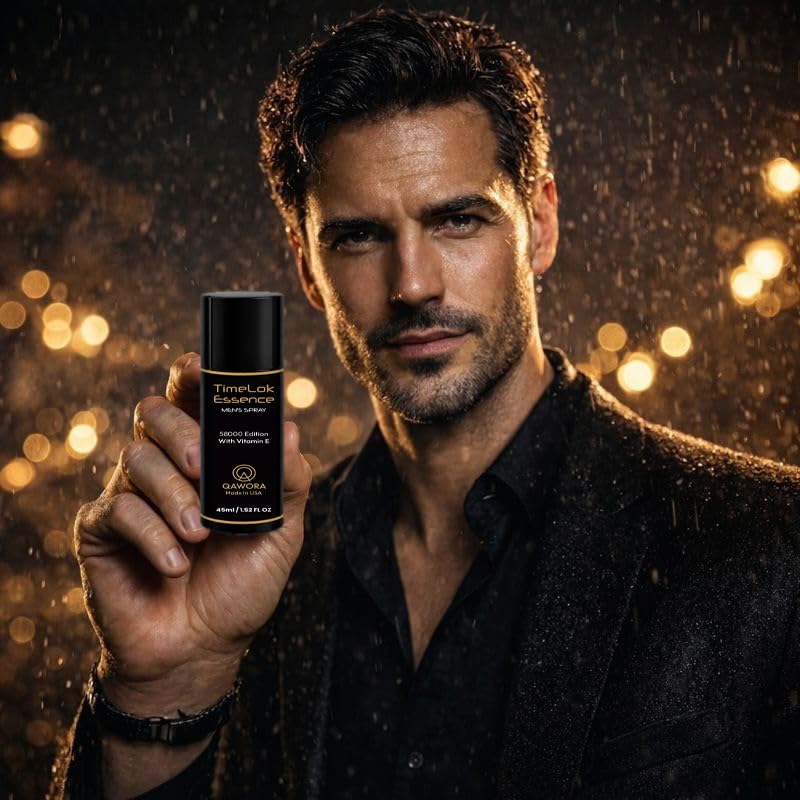 Qawora Timelok Essence Spray for Men - 45ml | USA Formula | Natural Herbal Extracts | Skin Refreshing & Nourishing Formula