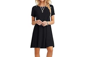 MOLERANI Women's Casual Plain Simple T-Shirt Loose Dress