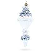 Iridescent Icicle Drop Finial Glass Christmas Ornament