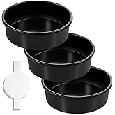 AIVIKI 8-Inch Round Cake Pan Set of 3, Nonstick Smash Cake Baking Pans Tins with 100 Pieces Parchment Paper, Carbon Steel Bakeware for Birthday Christmas, Oven & Dishwasher Safe