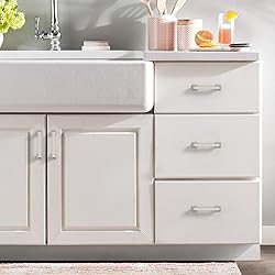 9BUILD 6 Pack 3 Inch Cabinet Handles Brushed Satin
