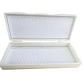 Microscope Slide Box,Plastic Microscope Slide Case Storage Holder (Hold 50 Slides)