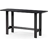 Maven Lane Hera Rustic Rectangular Accent Console Table for Small Spaces and Front Door Entrance Hallway in Weathered Black Finish