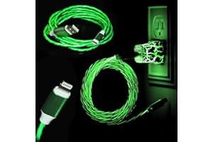 LyteCordz - Touch Sensitive ON/Off - Lighted Light Up LED Charging Charger Cable USB Data Sync Cord with Matching Light Up Wall and Car Plug - (Compatible with iPhone, 6 FEET, Green)