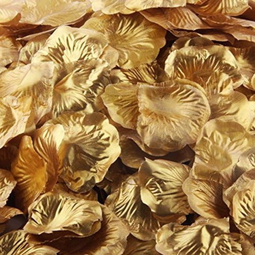 Silk Rose Petals Wedding Artificial Flower Decoration Party Favors, 500 Pieces, Golden