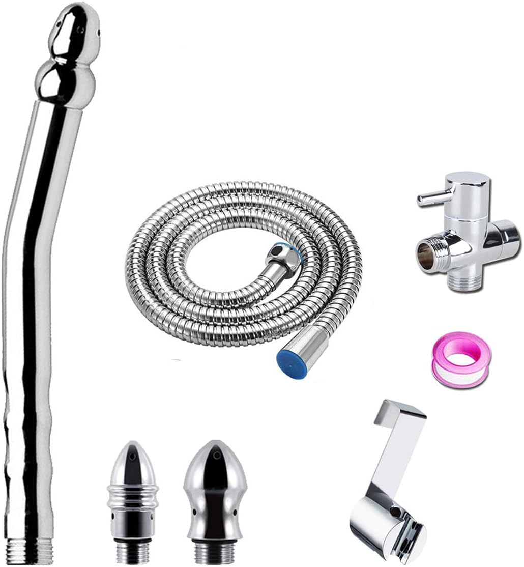 Shower Enema Hose and Nozzle System with 150 cm Hand-held Shower Hose for Flushing The Colon Cleansing kit