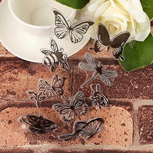 VESNIBA Stencil New Silicone Butterfly Flower Embossing Folder Template DIY Card Scrapbooking Decor