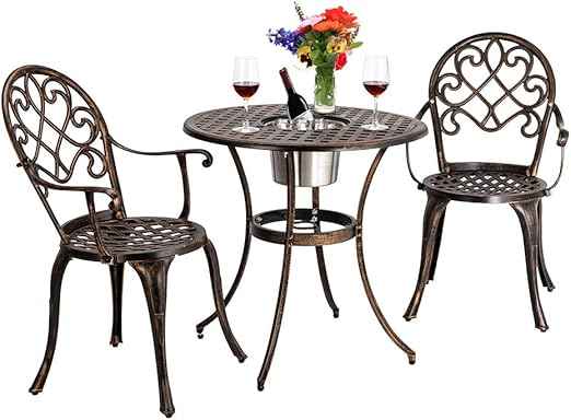 Amazon Com European Style Cast Aluminum Outdoor 3 Piece Patio