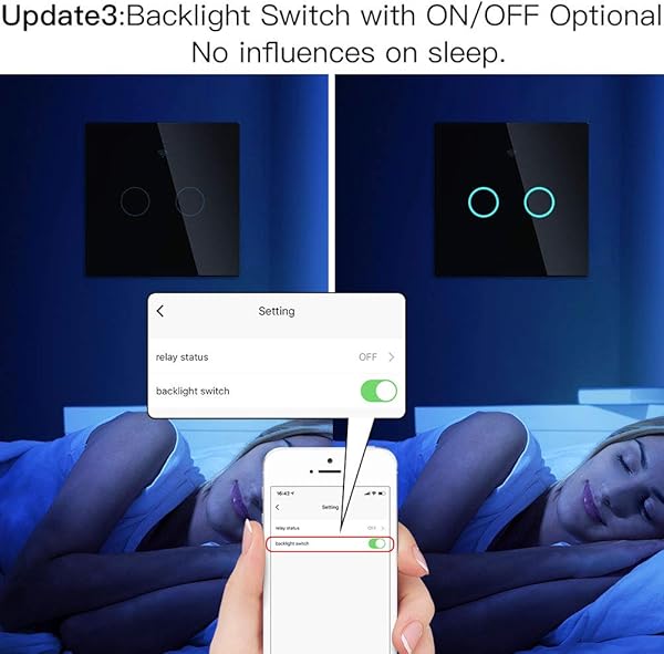 MOES Interruptor Inteligente Luz Sin Neutro WiFi Conmutador pared Compatible con Alexa y Google Home trabajo con apps Smart L ife y Tuya Control de control remoto RF433
