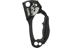 Aomiun Climbing Hand Ascender Mountaineering Rock Climbing Tree Arborist Strong Rappelling Gear Equipment Rope Clamp with Ergonomic Rubber Handle, Aluminum Alloy Climbing Ascender for 10~13MM Rope