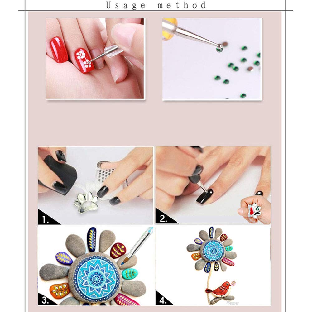 Mandala Dotting Tools Nail Art Dot Tool for Painting Rocks Dotting Pen and Paint Brushes Kit