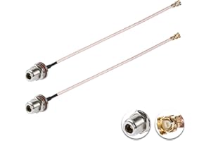 POBADY 2PCS U.F.L1 to N Type Female Low Loss Coaxial Cable 6" /15CM U.F.L1 RG178 Coaxial Pigtail Cable for Wireless Routers Mini PCIE Network Cards PCI Wi-Fi WAN Repeater