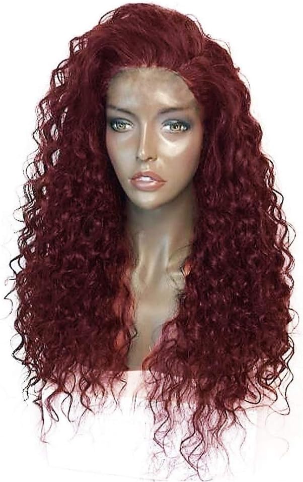 Yinew 360 Lace Frontal Curly Wigs Heat Resistant Afro Kinky Curly Full Lace Wig Water Wave Hair Lace Front Wig,66cm