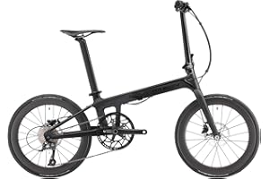 KABON Full Carbon Folding Bike, Lightweight 20 Inch Carbon Fiber Frame Foldable Bike with 11 Speed Hydraulic Disc Brake Bicycle with Carbon Wheelset