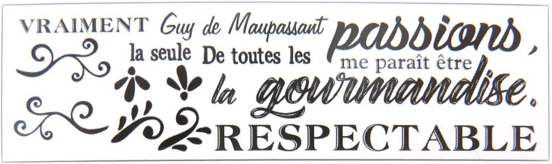 Les Tresors De Lily P9092 Planche De Stickers Messages De Toutes Les Passions La Seule Vraiment Respectable Me Parait Etre La Gourmandise Guy De Maupassant x70 Cm Amazon Fr Cuisine