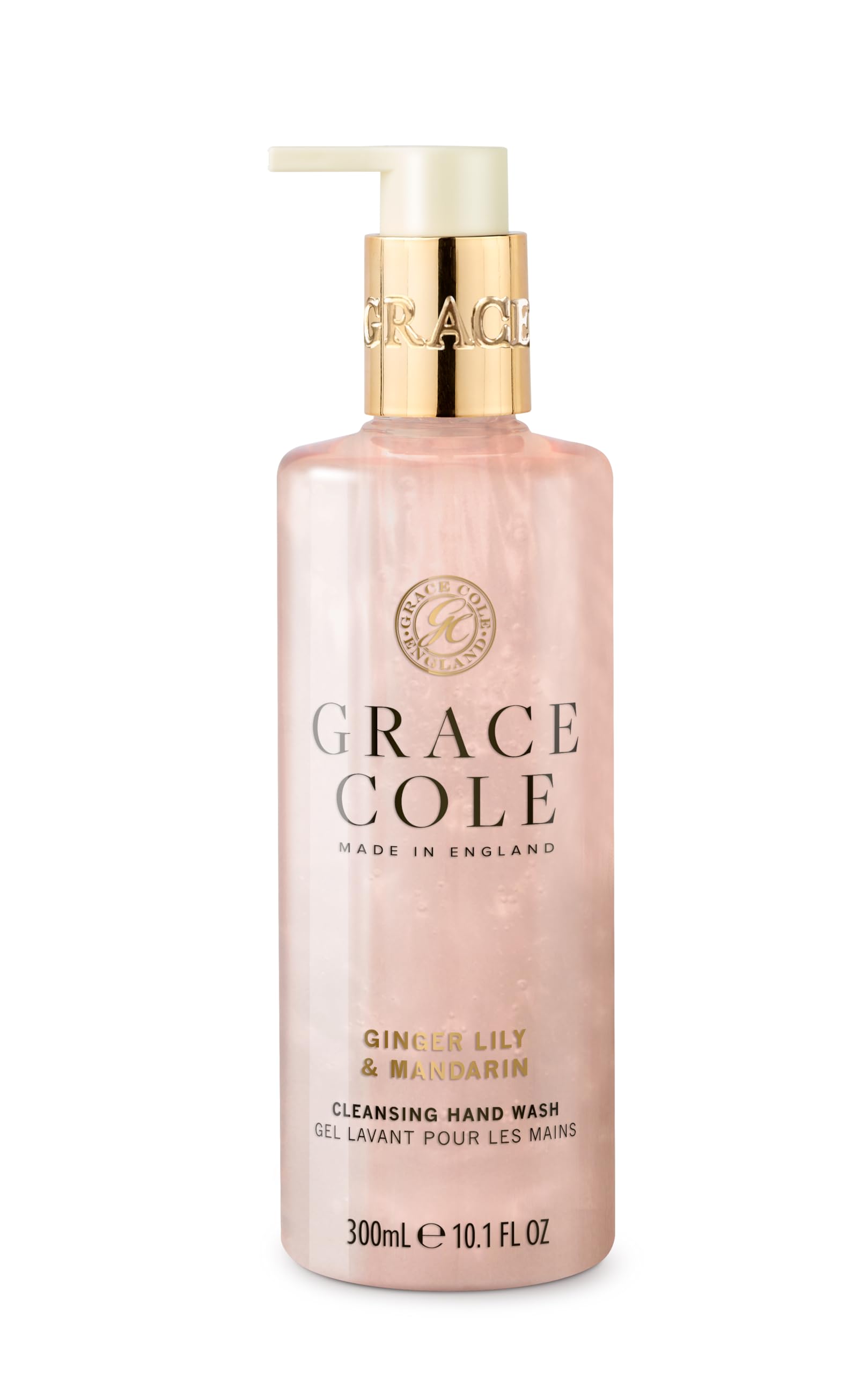 Grace Cole Ginger Lily & Mandarin Hand Wash 300ml - Moisturising Liquid Soap Essential Oils - Vegan and Cruelty Free, No SLS or Parabens - Made In England