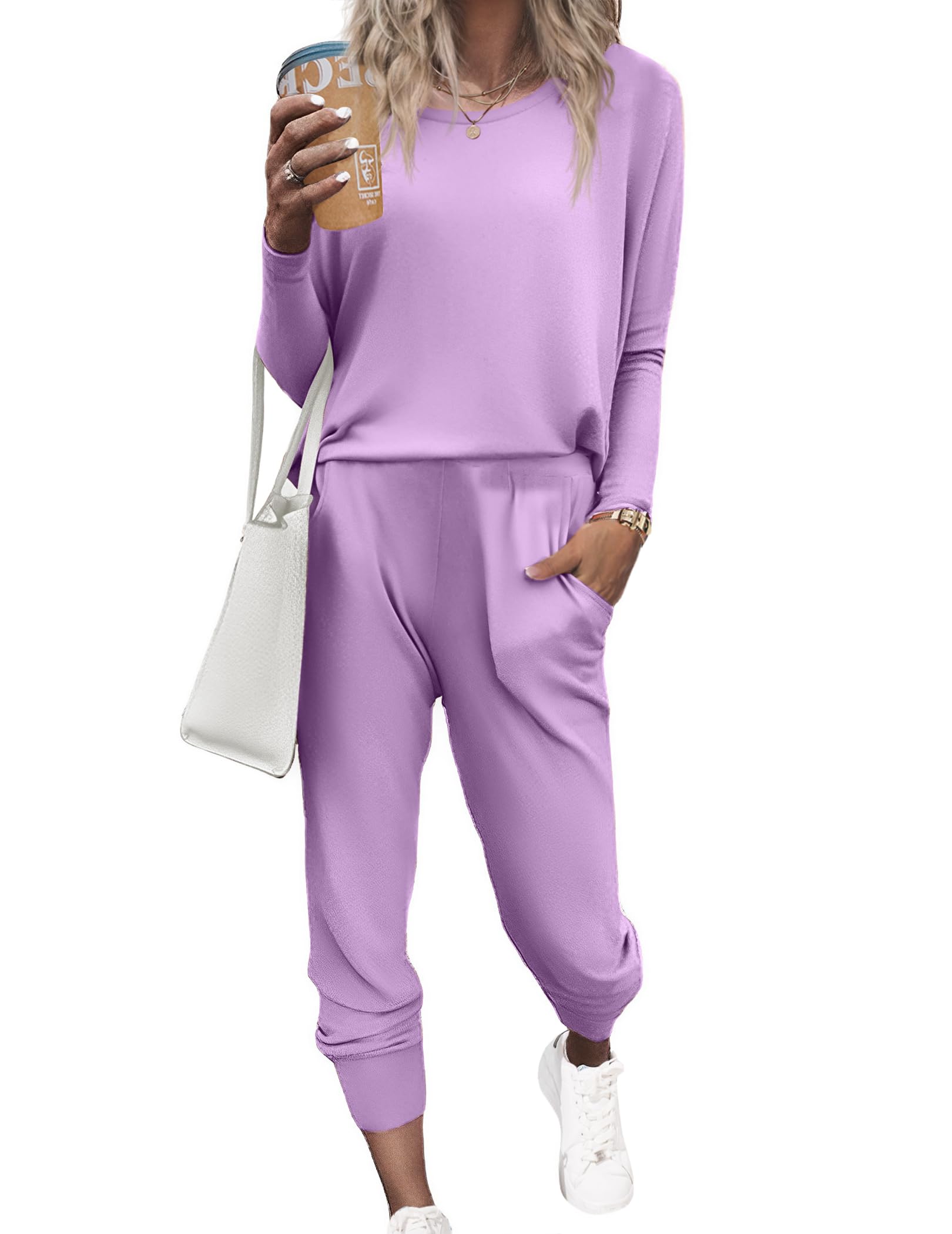 Ekouaer Women's Pajama Sets Casual 2Pcs Sleepwear