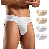 Hgn Men's Cotton Blend Briefs - Breathable Mesh Underwear with Wide Comfort Waistband, 4-Pack Essential for Daily Wear