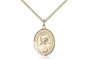 Bonyak Jewelry St. Ignatius of Loyola Hand-Crafted Oval Medal Pendant in 14kt Yellow Gold-Filled