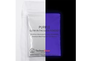 TECHNO GLOW INC Glow in The Dark Powder Pigment - Multiple-Colors PRO-Series (Natural Purple, 1 Ounce (28g))