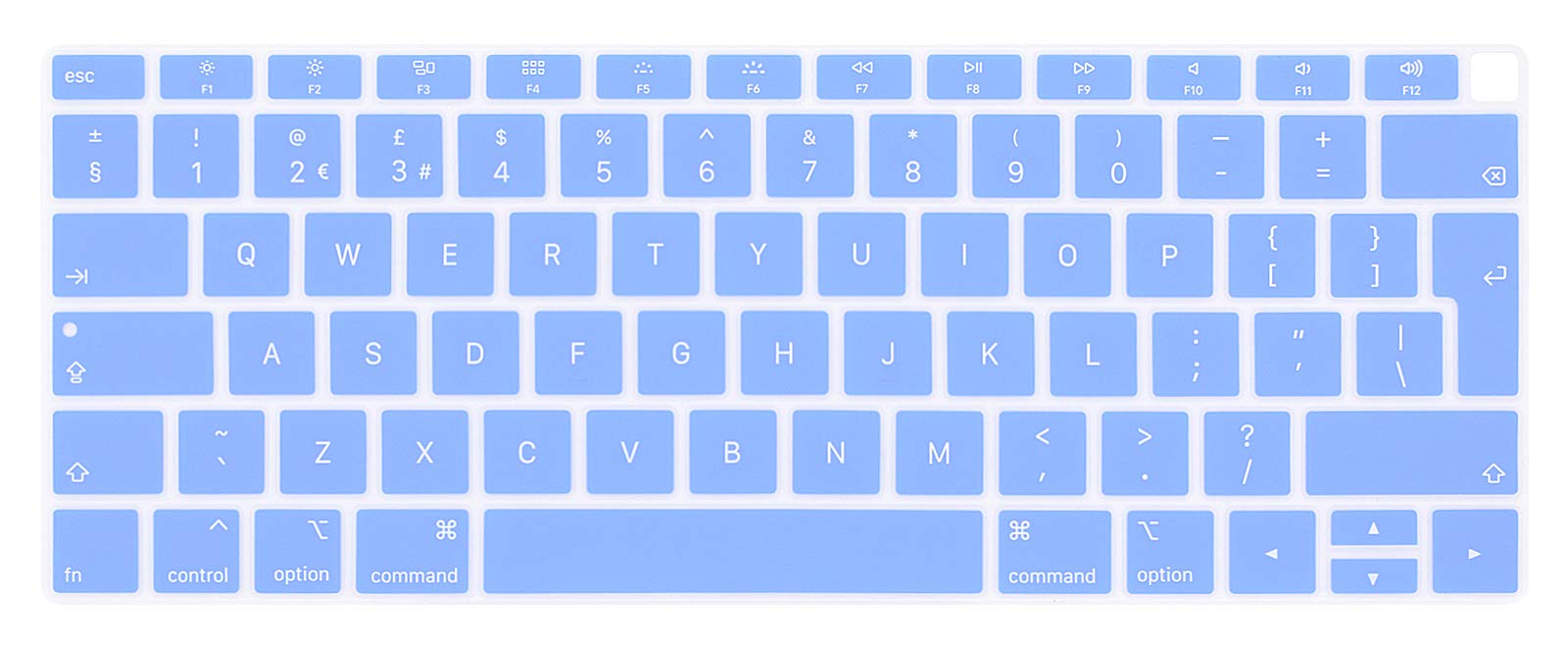 MMDW English Keyboard Cover Compatible with MacBook Air 2018 Release 13.3 inch A1932 with Retina Display and Touch ID Silicone Soft Protector European UK Version-Tranquil blue