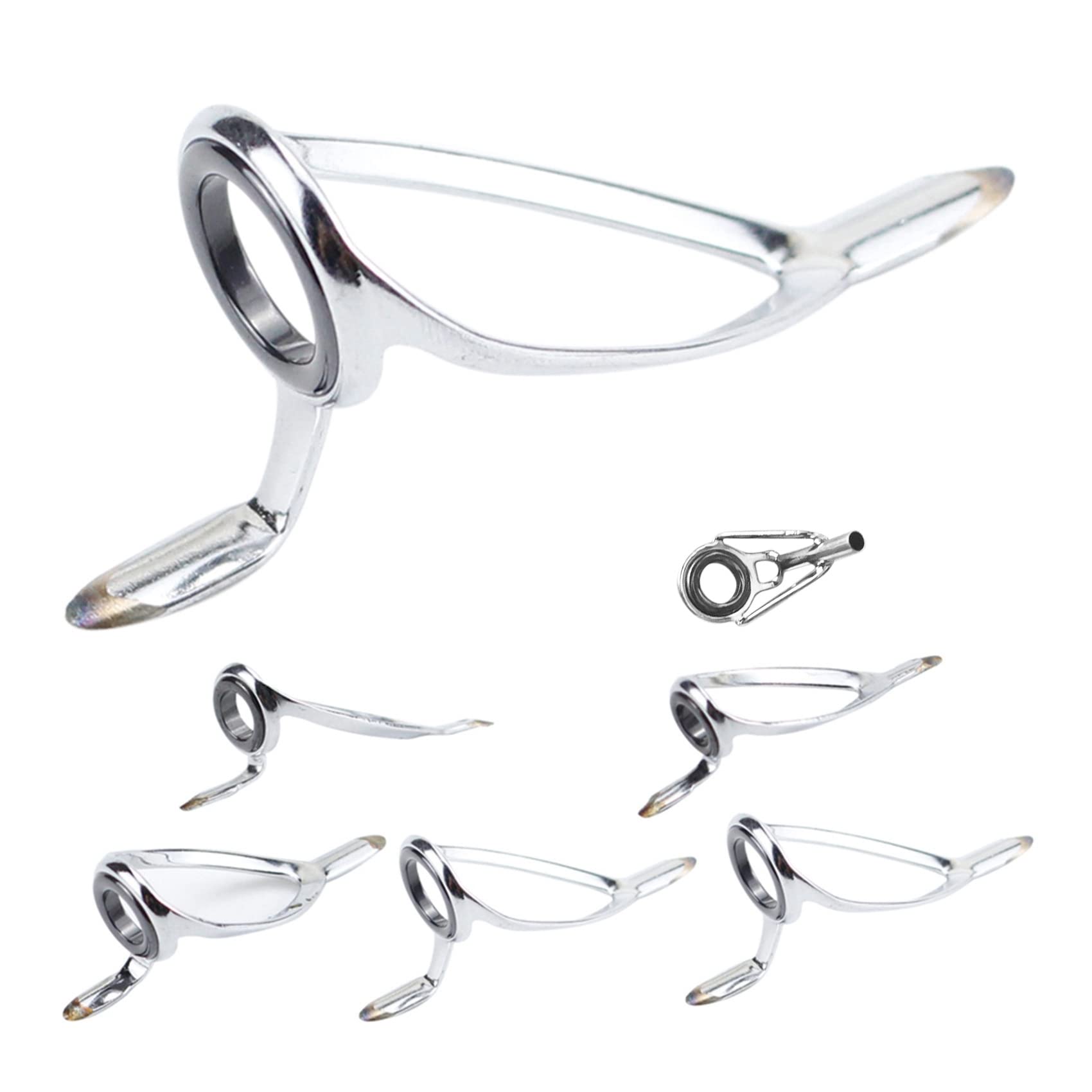 SCHNRR Fishing Rod Repair Kit Rod Tip Repair Kit Casting Fishing Rod Guides Replacement Set Steel Ceramic Ring