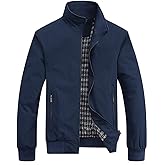 perdontoo Men's Casual Shell Jacket Zip Up Windbreaker Outdoor Recreation Coat