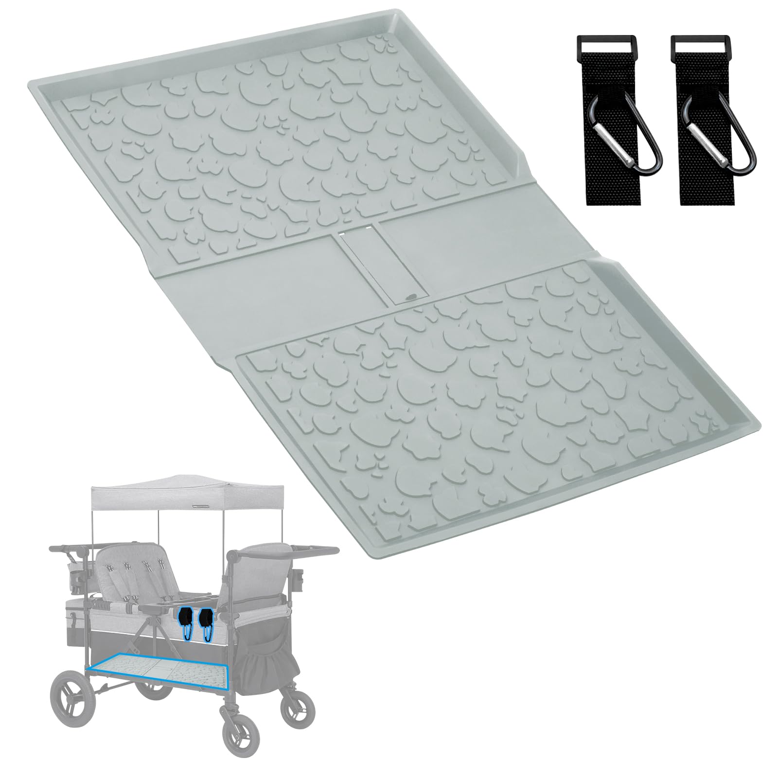 Photo 1 of All Weather Mat for Wrangler Deluxe 4 Seater Stroller Wagon,Myvikcar Insert Floor Protect Pad 31.5x22'' (Gray)