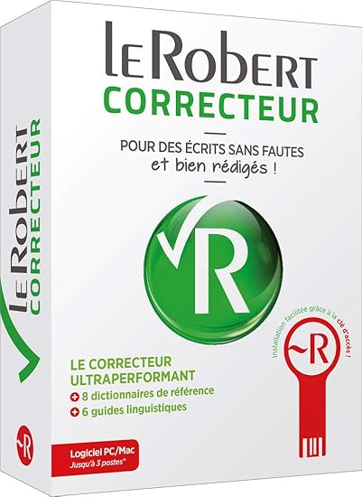 Coffret Le Robert Correcteur Logiciel Pc Mac 3 Postes Correction D Orthographe Dictionnaires Et Guides De Francais Collectif Amazon Fr Logiciels