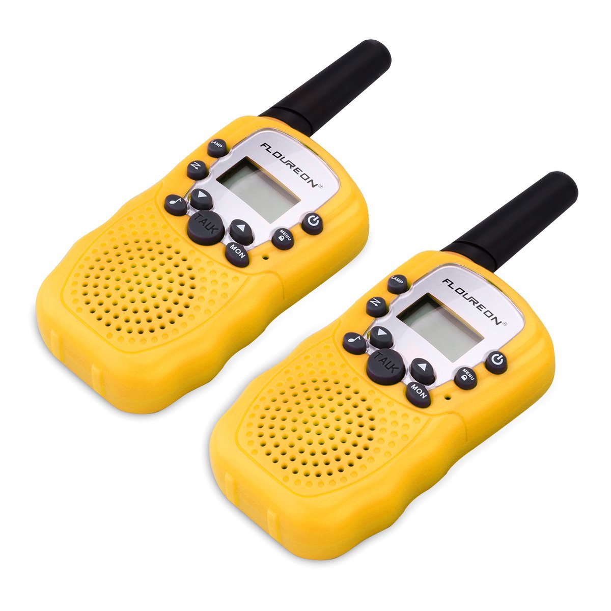 FLOUREON Kids Toy Walkie Talkies Two Way Radios Walky Talky 22 Channel Long Range UHF Handheld Outdoor Kids Toy Cellphone for Children Day/Birthday (Yellow)