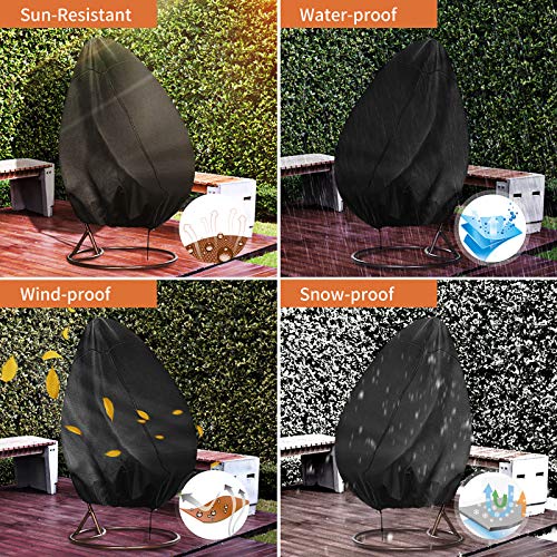 Hängesessel Schutzhülle mit Reißverschluss, Premium 420D Oxford-Stoff Schwebesessel Abdeckung, Wasserdicht Windabweisend… – Bild 7