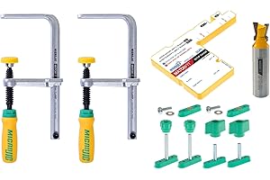 MICROJIG Matchfit DVC-1177K2 Dovetail Clamp Pro, Green/Yellow/Silver